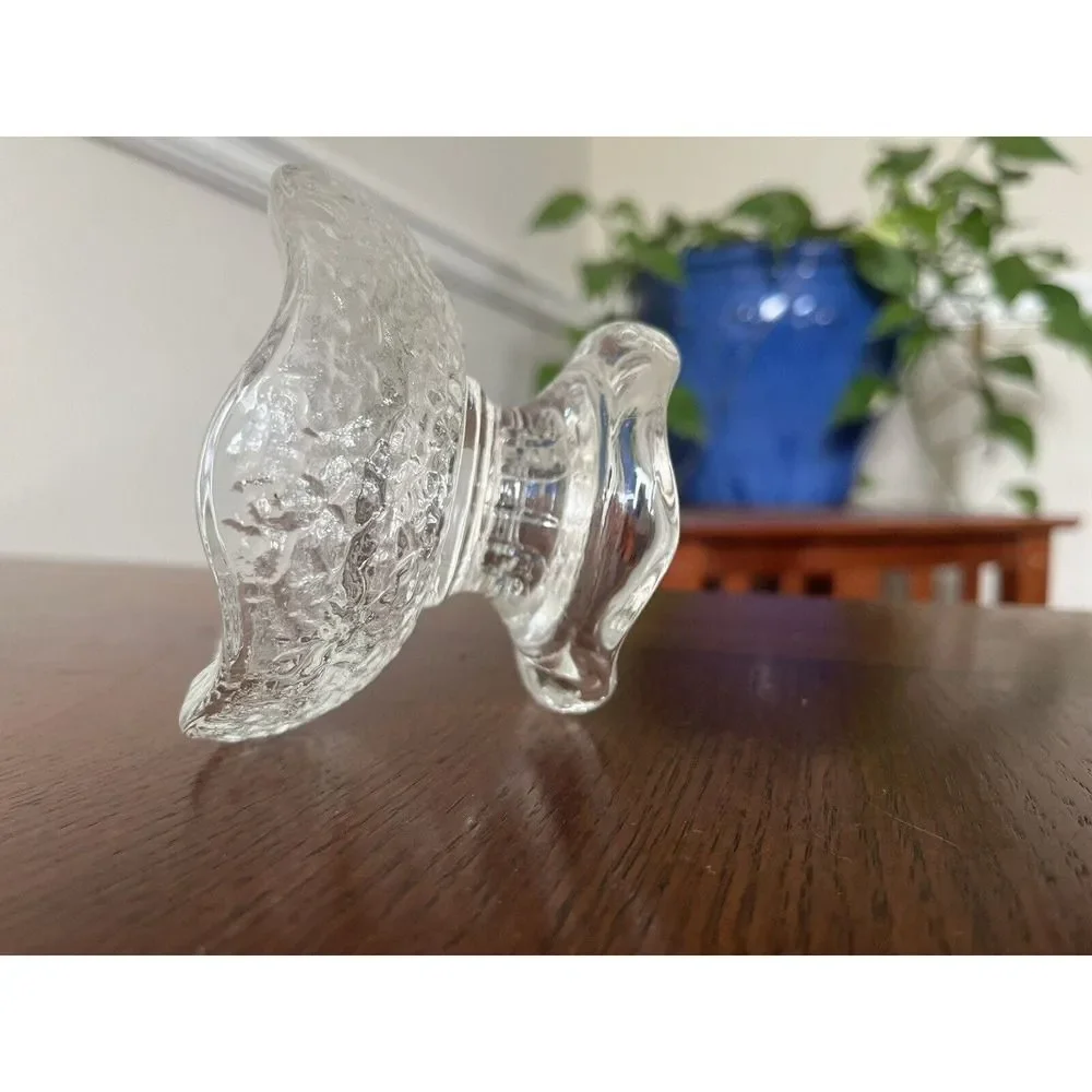 2 Vtg Anchor Hocking Reversible Pebble Glass Pedestal Candle Holder Mid-Century